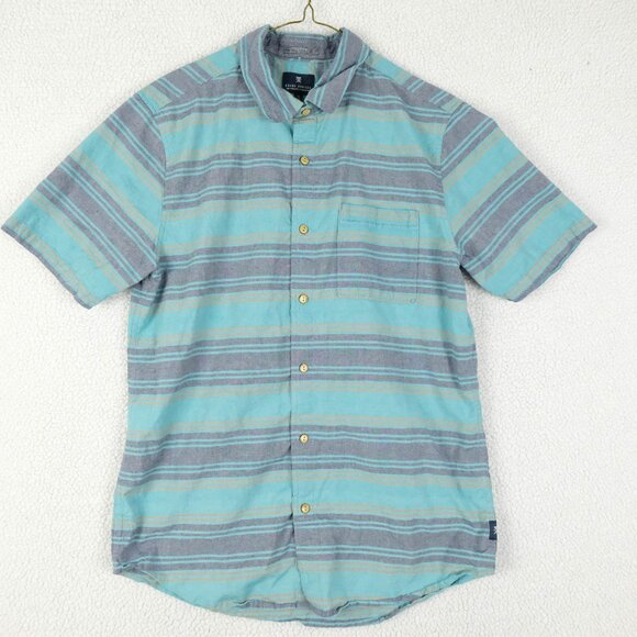 Roark Revival Shirt Mens Medium Blue Striped Button Up Boho Nautical Beach - Picture 1 of 9